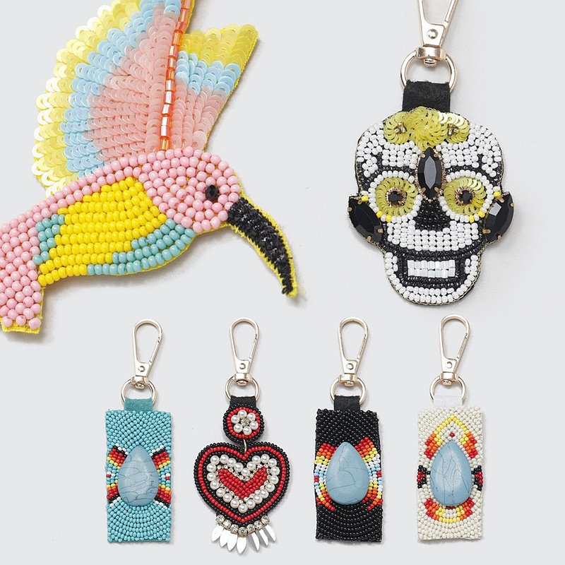 [Popular pre-order] Folk style gorgeous Calavera beaded tassel pendant (2 styles) IJCP5104.06 - Charms - Other Materials 