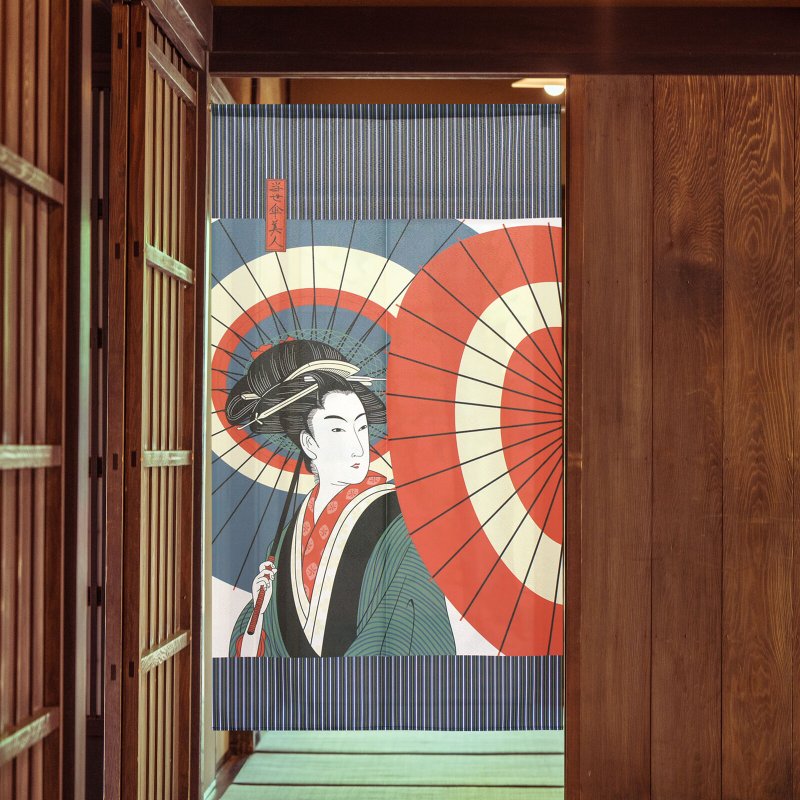 【預訂】日本製 藝妓門簾 - 門簾/門牌 - 聚酯纖維 藍色