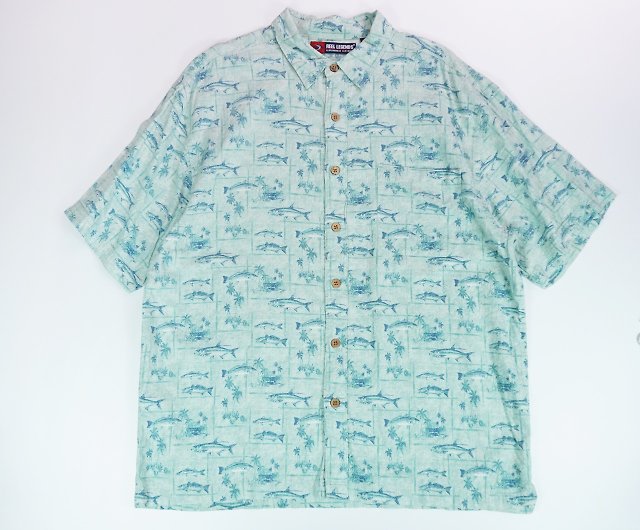 About vintage. REEL LEGENDS Coconut Fish Shirt - Shop aboutgoods Men's  Shirts - Pinkoi