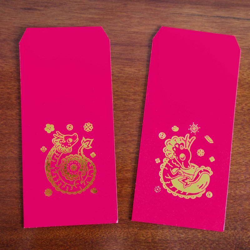 Dragon is rich and blessed bronzing red envelope bag - ถุงอั่งเปา/ตุ้ยเลี้ยง - กระดาษ สีแดง