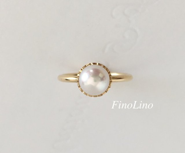 アコヤ真珠花珠❣️プリンセスデザイン♥7mmに近い♪K18GP『りんりん手作』 花珠真珠ピアス＜7.9mm＞スタッド・K18YG・ダイヤモンド0.04ct