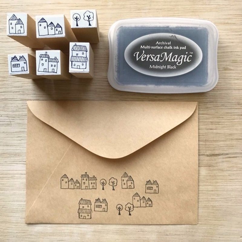 Puputraga/Provence City Rubber Stamp - Stamps & Stamp Pads - Wood Multicolor