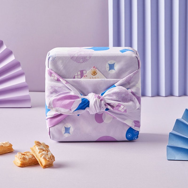 [New Year Gift Box Pre-Order] Half Purple Kyoto-Furoshiki Handmade Biscuits Tin Box - คุกกี้ - อาหารสด 