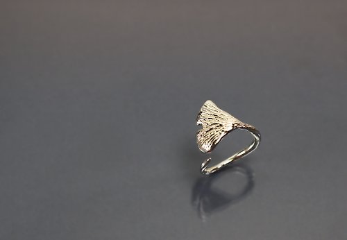 Maple jewelry design 植物系列-銀杏葉925銀戒