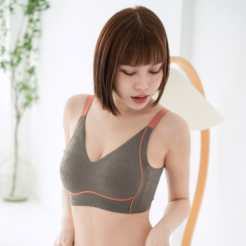 Pink Lady 莫代爾無痕 CDE罩杯 無鋼圈微加厚 集中包覆 女內衣 - 女內衣褲 - 尼龍 灰色