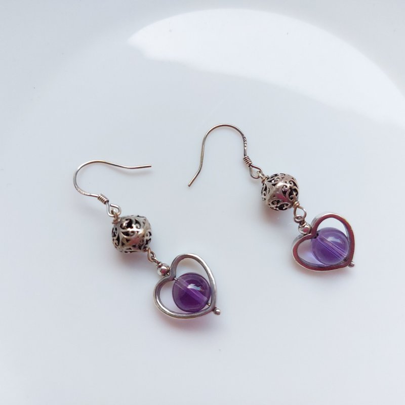 s925 sterling silver amethyst earrings | handmade custom bracelet necklace earrings jewelry - Earrings & Clip-ons - Crystal 