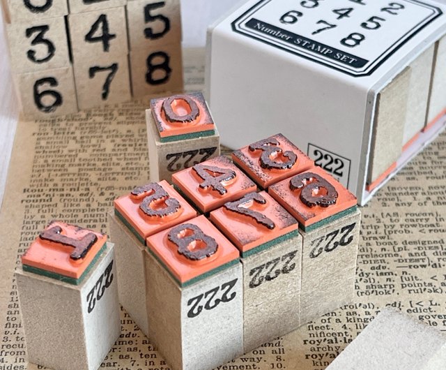 ビンテージな数字スタンプセット0〜9 - ショップ 222niiniini