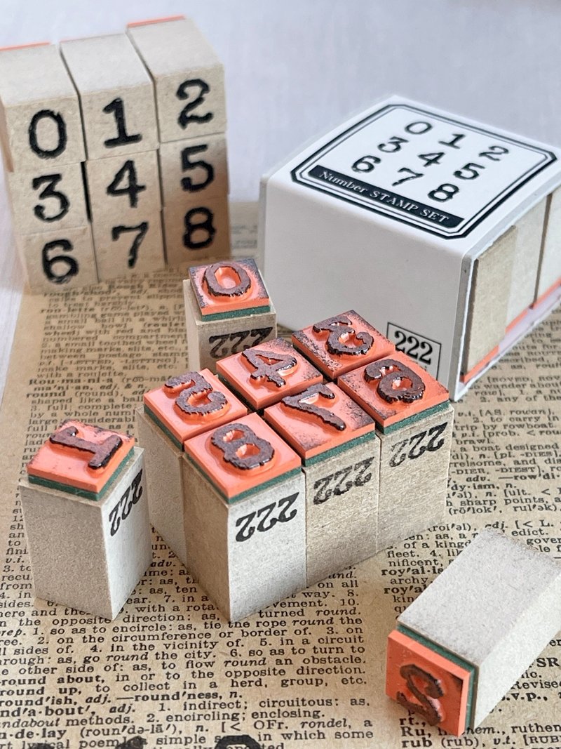 ビンテージな数字スタンプセット0〜9 - 印章/印台 - 橡膠 