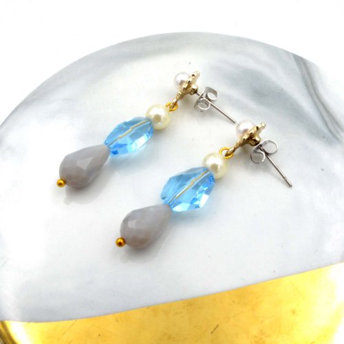 TIMBEE LO shop Swarovski施華洛水晶不規則切割水晶耳環 適合上班族輕巧時尚簡約
