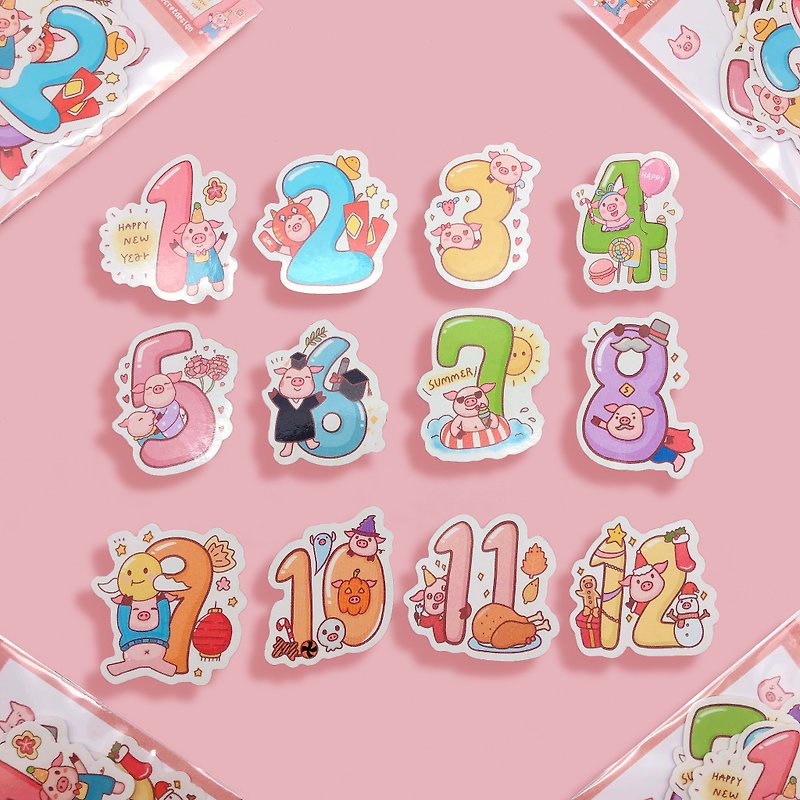 2019 Pig Month / Sticker Pack - Stickers - Paper 