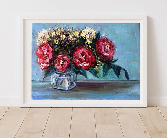 HaRu レインボー ローズ フラワー バラ 花 薔薇 1点物 絵画 油絵 ♪ ☆ HaRu レインボー ローズ フラワー バラ 花 薔薇 1点物 絵画 油絵