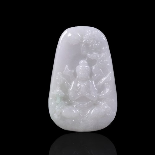 瓔珞珠寶盒 E.L.Jewelry Box 白翡翡翠千手觀音山水牌項鍊 | 天然緬甸玉翡翠A貨 | 送禮