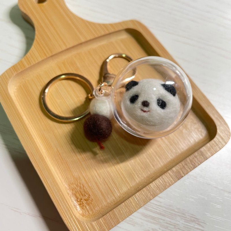 泡泡鑰匙圈—熊貓 - 吊飾 - 羊毛 白色