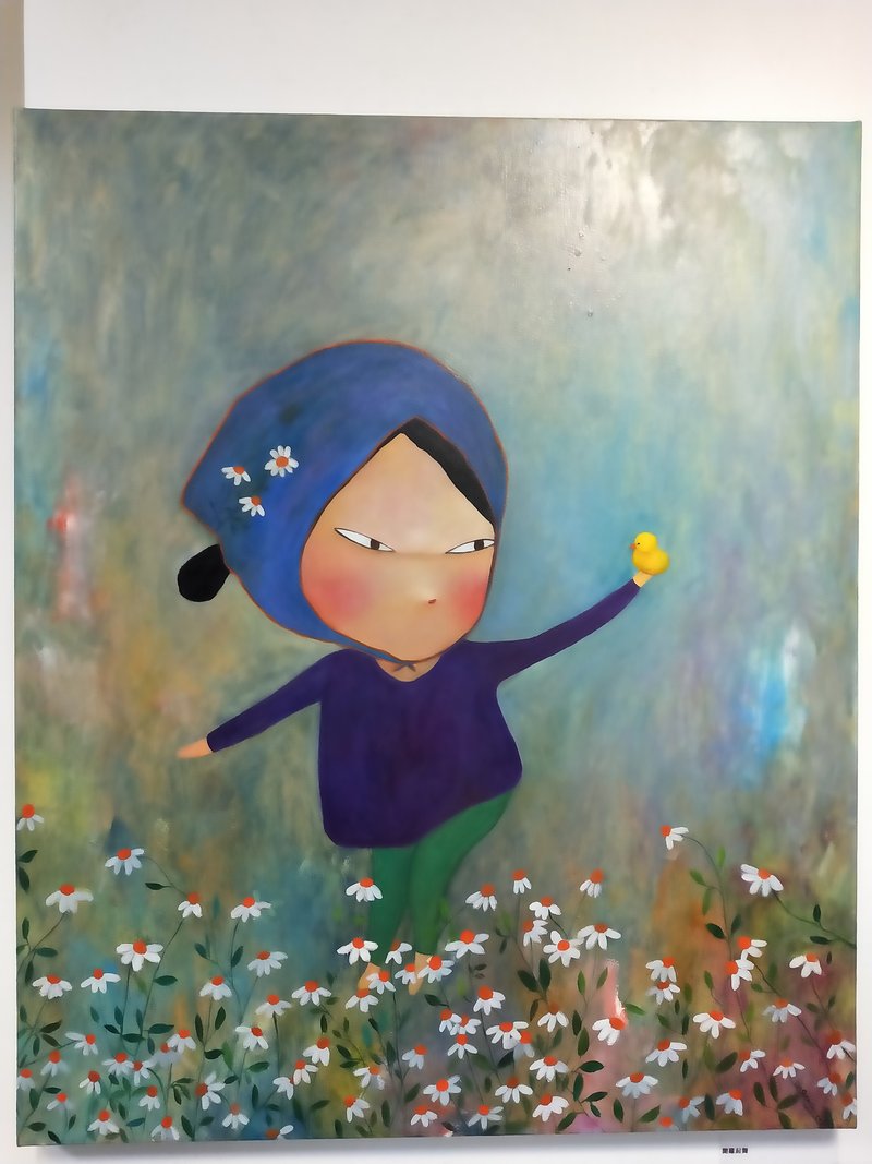 林聖曦油畫創作原作     聞雞起舞 - 海報/掛畫/掛布 - 棉．麻 綠色
