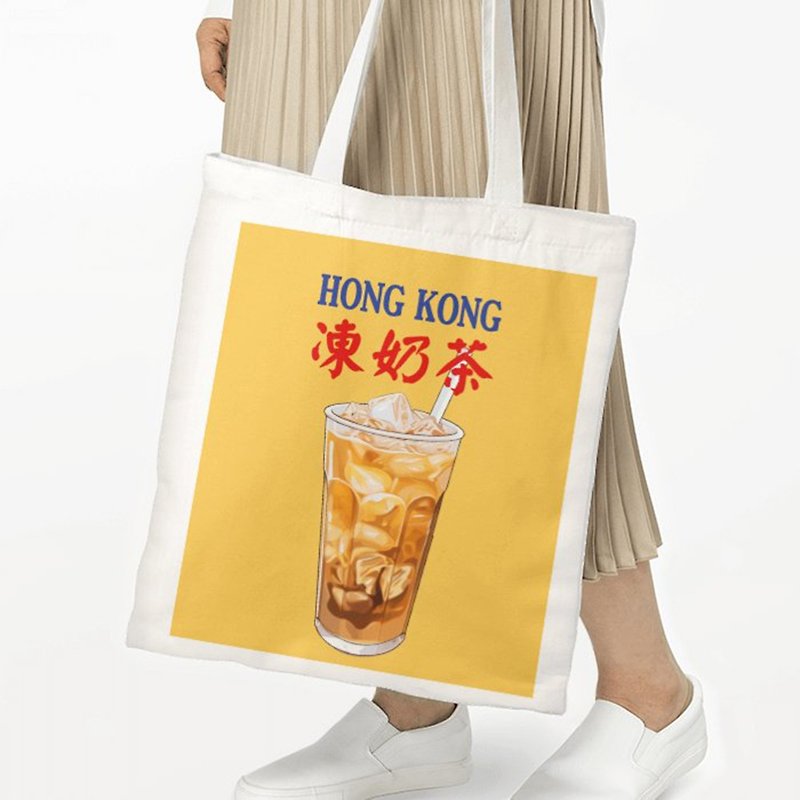 Hong Kong style shoulder bag canvas eco-friendly bag 8oz | Hong Kong characteristic cultural and creative series - Handbags & Totes - Other Materials 