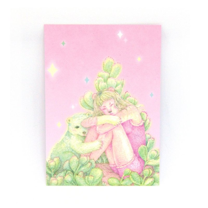 クマの男の子のポストカード - カード・はがき - 紙 ピンク