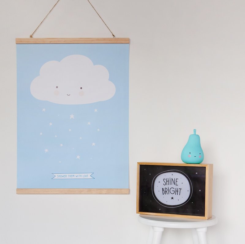 【絕版特賣】荷蘭 a Little Lovely Company – 粉藍雲朵海報 - 掛牆畫/海報 - 紙 
