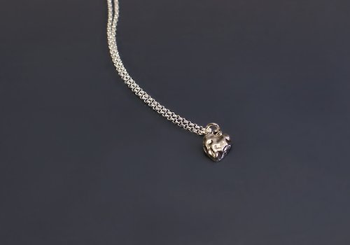 Maple jewelry design 質感系列-愛心水波曲面925銀項鍊
