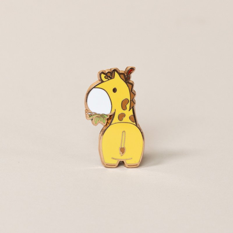 Bellzi | Giraffi- Eating 長頸鹿徽章-吃草 - 徽章/別針 - 琺瑯 黃色
