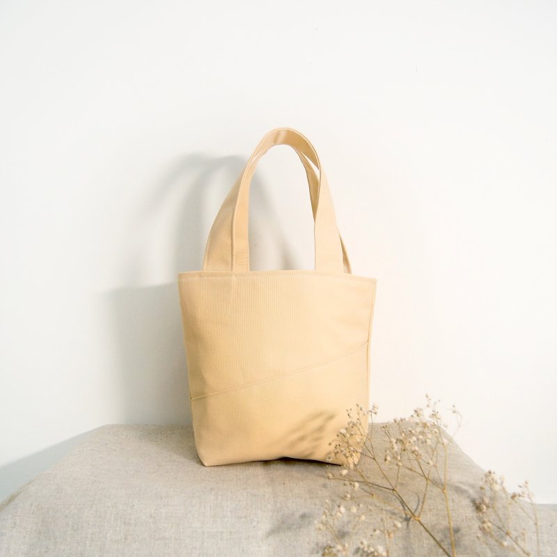 /In Stock/Handmade Lightweight Portable Meal Bag-Beige - กระเป๋าถือ - ผ้าฝ้าย/ผ้าลินิน สีเหลือง