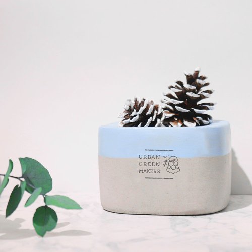 URBAN GREEN MAKERS (Taiwan) UGM方型清水模盆器 / 粉藍 (M)