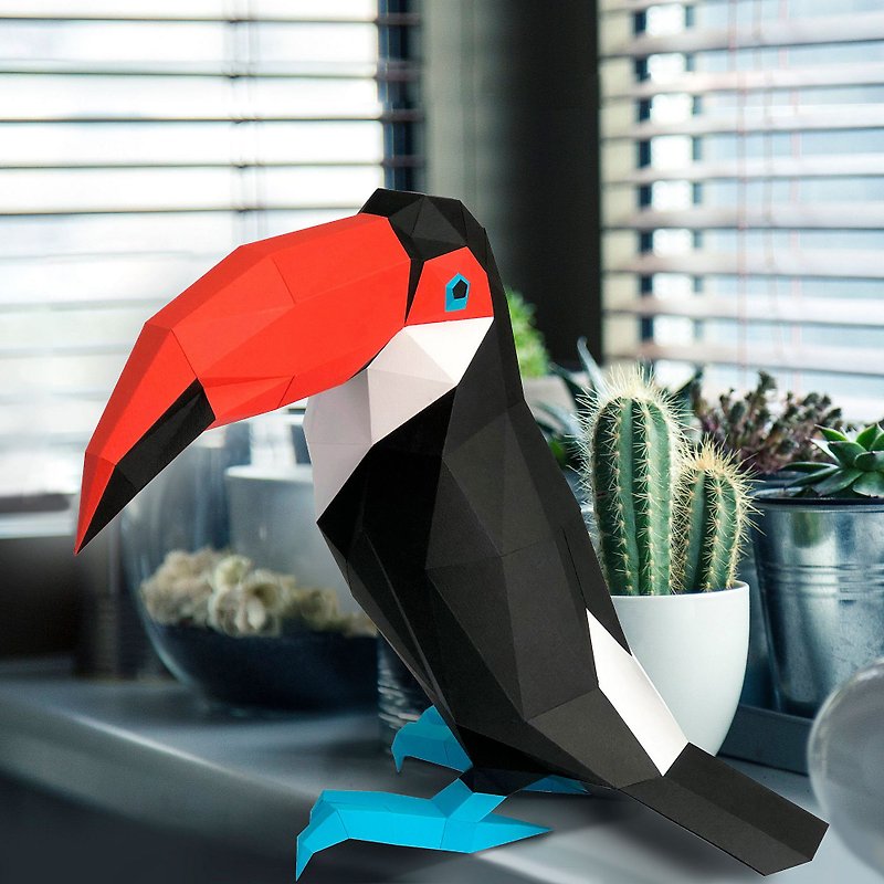 TOUCANペーパークラフトプレカットキット|オオハシの鳥の3D紙の彫刻| 3Dパズル - パズル - 紙 多色
