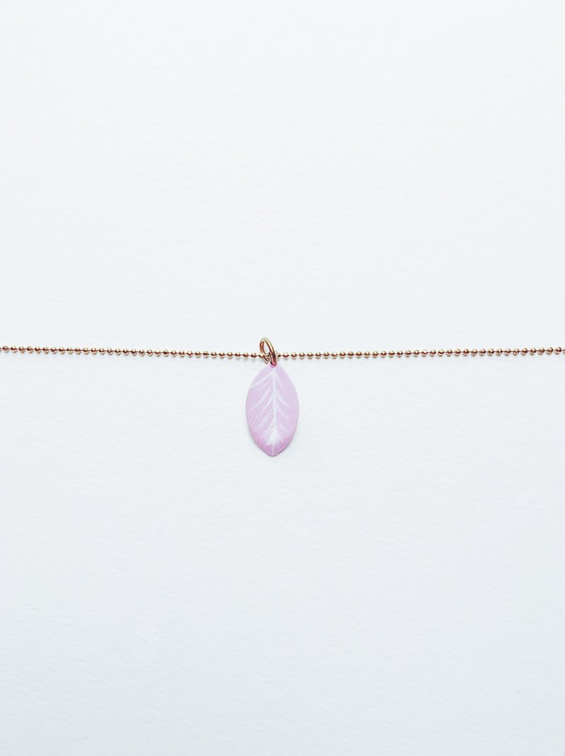 手繪手鍊 - 葉子 - 手鍊/手環 - 銅/黃銅 粉紅色