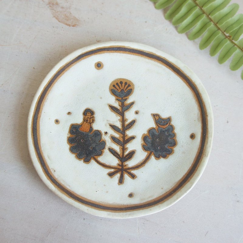 Handmade Pottery: Life companions - Small dishes b. Night poems - Small Plates & Saucers - Pottery White
