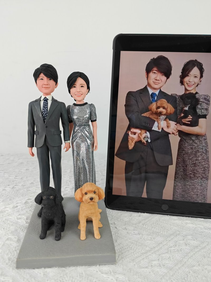 客制化人物公仔 結婚 周年紀念 禮物 訂制 3D人偶 人像畫 似顏繪 - 公仔/玩偶 - 黏土 多色