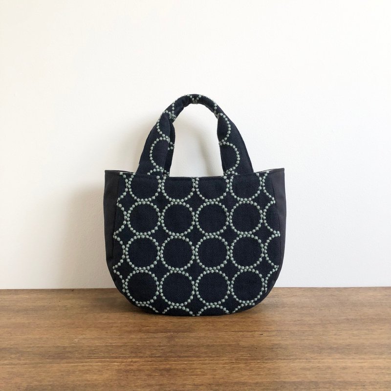 トートバッグ　ミナペルホネンタンバリン　ハンドメイド - 手提包/手提袋 - 棉．麻 藍色