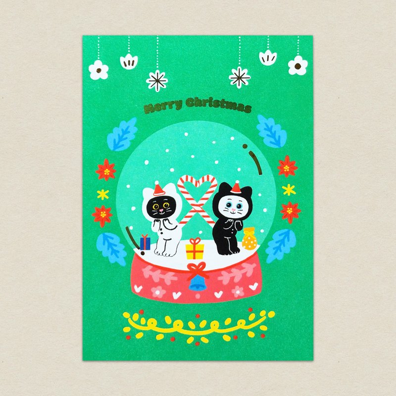 乒乒乓乓貓的咚日心願/燙金明信片 - 卡片/明信片 - 紙 多色