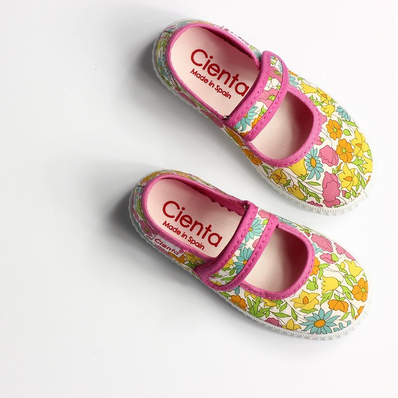 Spanish nationals canvas shoes CIENTA 56076 12 pink children, child size - รองเท้าเด็ก - ผ้าฝ้าย/ผ้าลินิน สีแดง