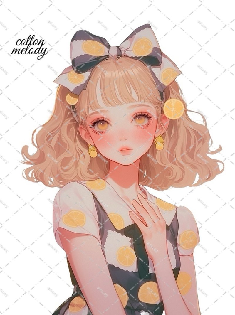 original sticker no.2319 人物ステッカー オリジナルステッカー オリジナル人物ステッカー 装飾ステッカー cotton melody - 貼紙 - 紙 