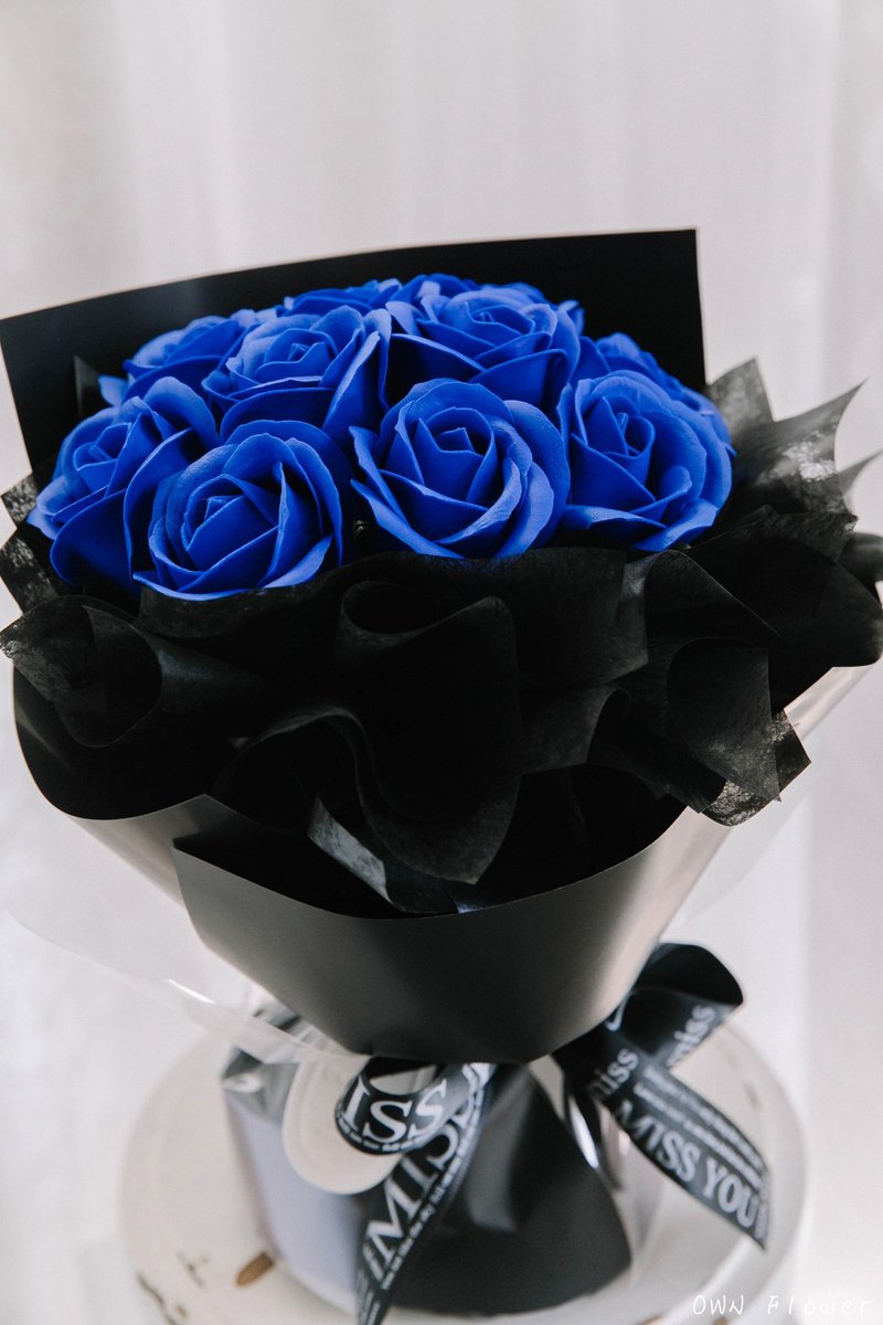 Blue rose bouquet/soap flower bouquet/birthday bouquet/valentine's day bouquet/confession bouquet/eternal life bouquet - Dried Flowers & Bouquets - Other Materials Blue