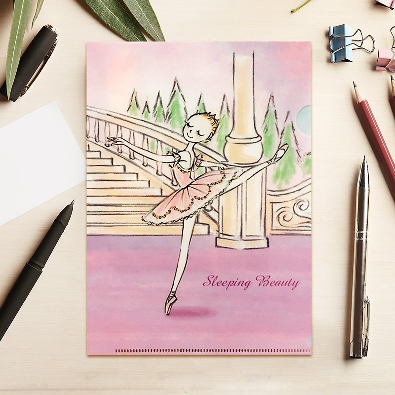 Yizhike Ballet | Sleeping Beauty Jade Bird A5 Ballet Folder - Folders & Binders - Plastic Pink