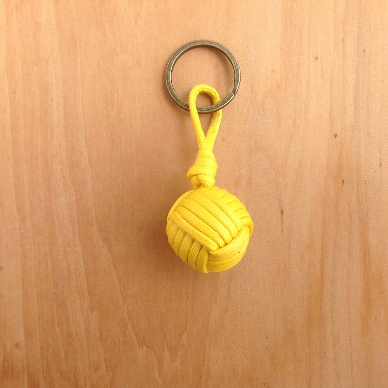 Monkey fistknot - 水手鑰匙圈-銘黃色 - 鑰匙圈/鑰匙包 - 其他材質 黃色