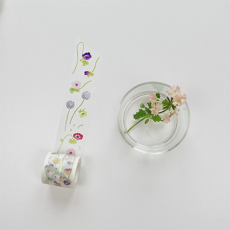 Flowers are enough washi PET paper tape - มาสกิ้งเทป - พลาสติก หลากหลายสี