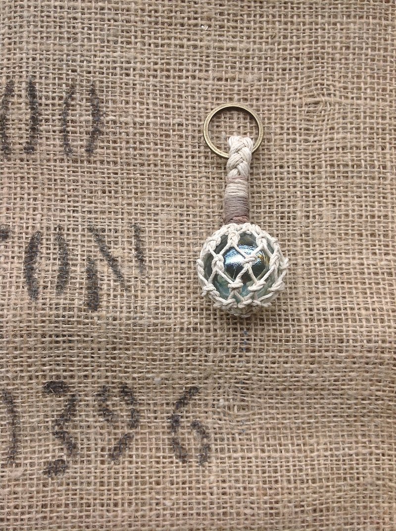 Clear透明彈珠-發夜光麻繩-漁網球鑰匙圈-漁球、海邊、裝飾 - 鑰匙圈/鑰匙包 - 其他材質 白色