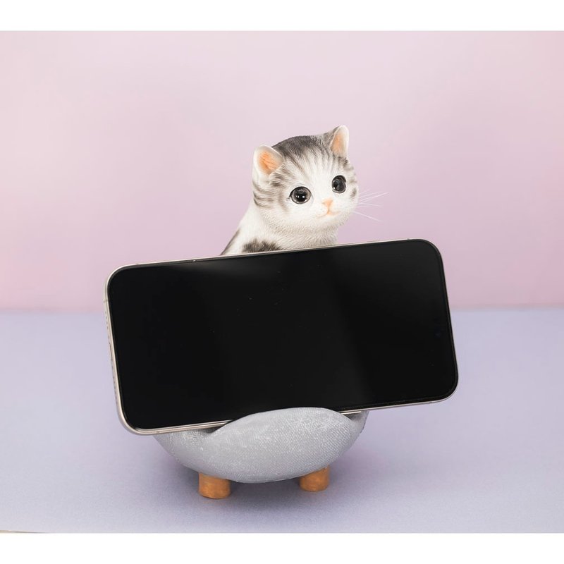 Devalier Smartphone Stand Holder Birthday Gift for Women and Men Cat Lovers Funny Item Smartphone Stand Valentine's Day (Sofa Sabatora) cb038 - ของวางตกแต่ง - เรซิน สีเทา