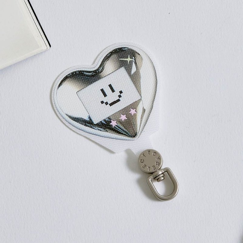 Heart-Shaped Tamagotchi Swivel Phone Tag/Clip - Phone Accessories - Nylon Multicolor