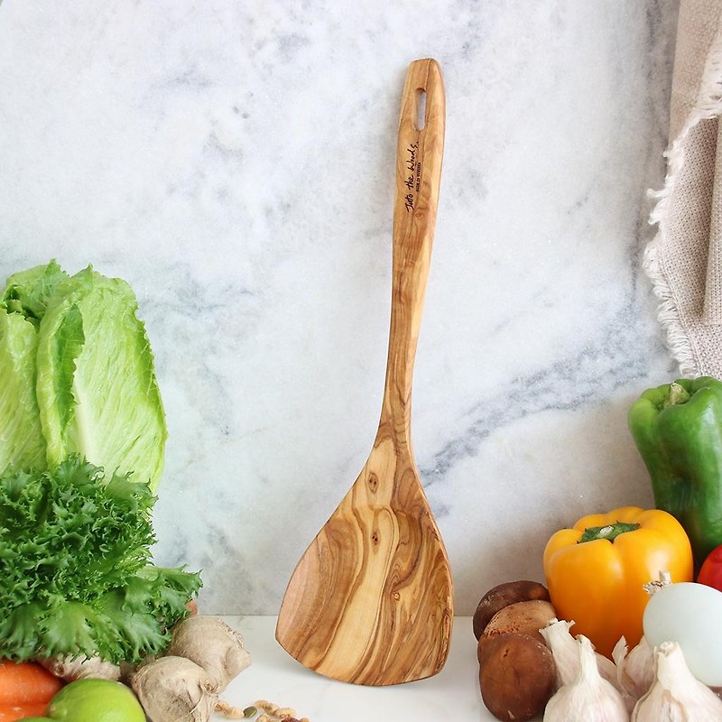 Olive Wood - Non-stick spatula MAMA tabletop Home Decorating Spoon - Wooden spatula - Chinese spatula - Cookware - Wood Brown