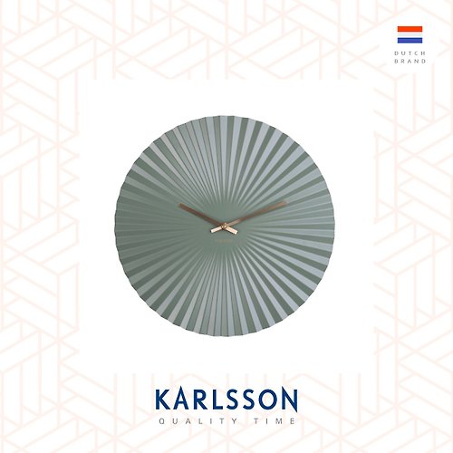 Ur Lifestyle 荷蘭Karlsson Wall clock Sensu jungle green森綠色放射設計掛鐘