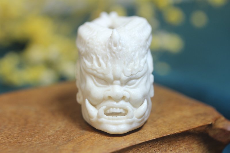 【魔獸】天然鹿角 雕工細膩項鏈/掛墜/吊墜 - 項鍊 - 其他材質 白色