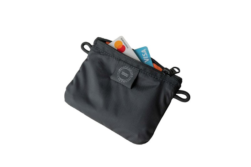 Mountain Card and coin Pouch, waterproof, black - 零錢包/小錢包 - 防水材質 黑色