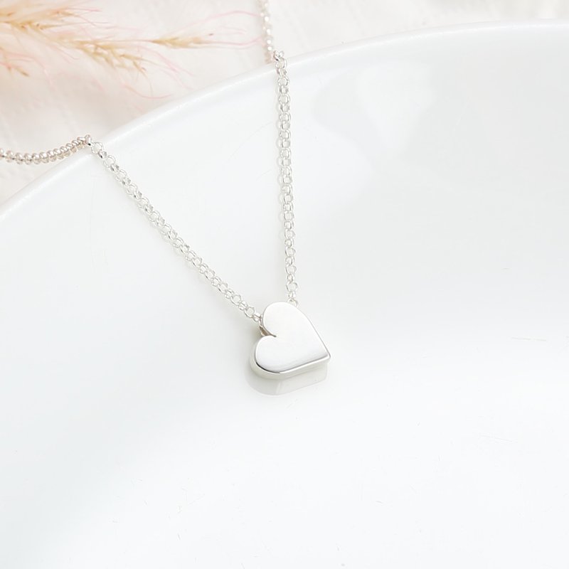 【Angel & Me】Love Heart s925 sterling silver necklace Christmas Birthday gift - สร้อยคอ - เงินแท้ สีเงิน