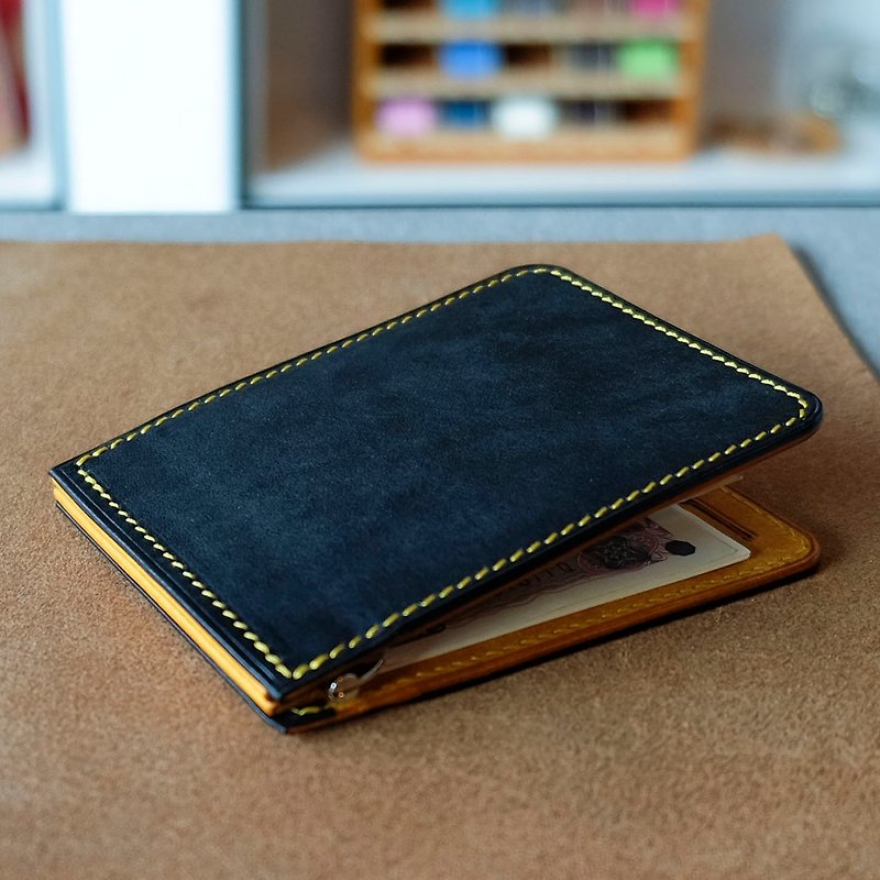 isni money clip wallet / handmade leather design - Wallets - Genuine Leather Multicolor
