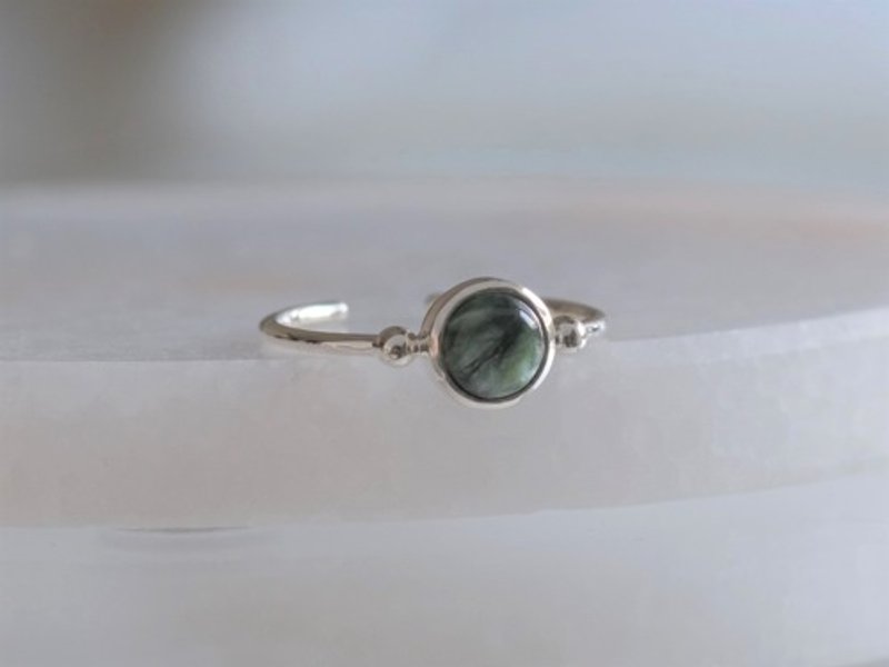 Seraphinite _Halda áfram ring　セラフィナイト　シルバーリング - 戒指 - 其他金屬 綠色