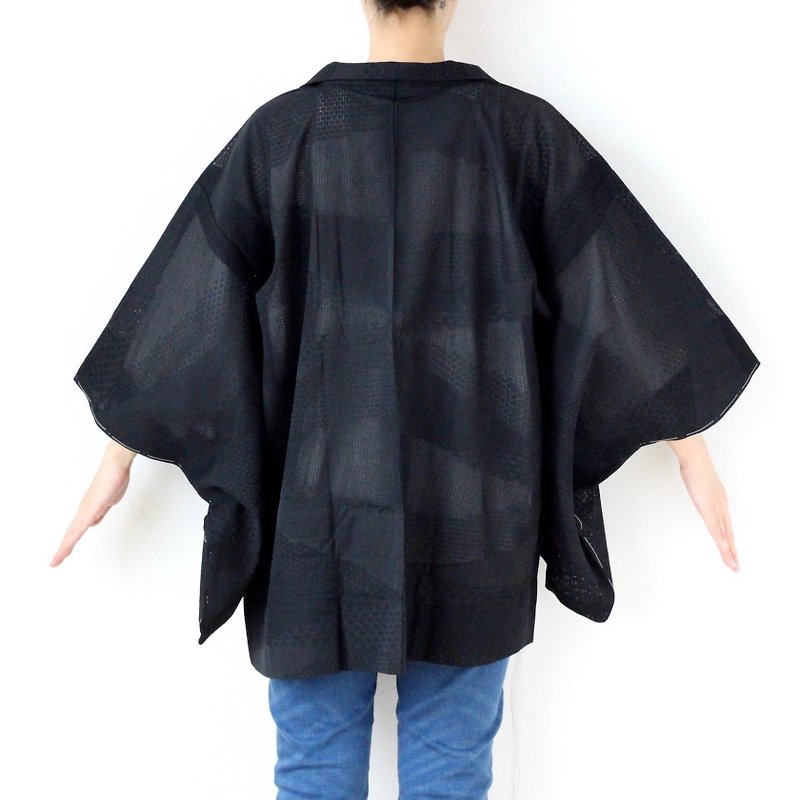 black summer kimono, kimono, kimono jacket, kimono jacket /3960 - ジャケット - ポリエステル ブラック