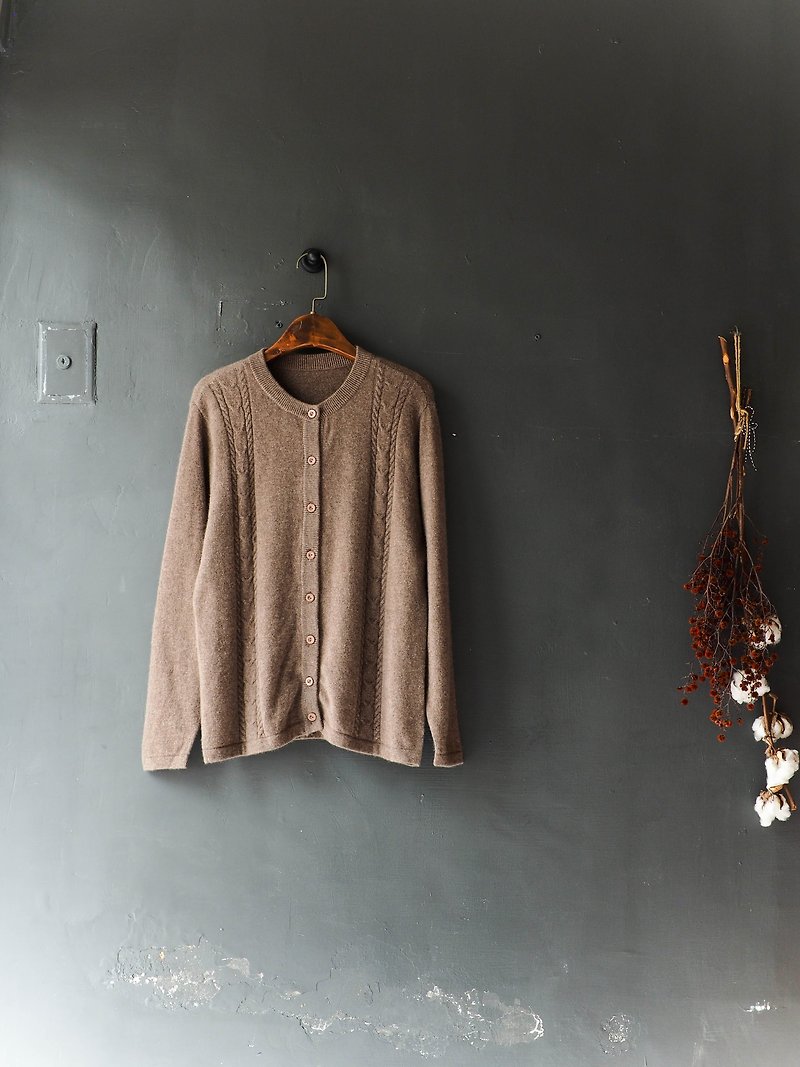 River Water - Tochigi cappuccino twist girl antique cashmere Kashmir coat vintage sweater cashmere vintage oversize - Women's Sweaters - Wool Brown