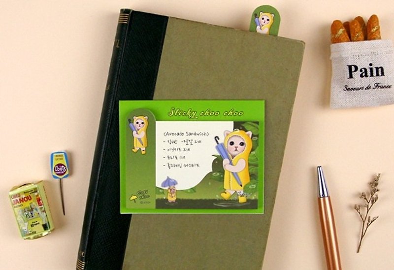 JETOY, sweet cat self adhesive sticky book _Oobi choo J1711304 - กระดาษโน้ต - กระดาษ สีเขียว